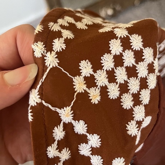 Vintage Nanette Lepore Brown White Atomic Embroidered Retro Jacket Women Size 6 - Picture 13 of 16